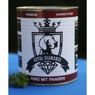 Royal Diamonds Hunde Nassfutter Rind mit Pansen 6 x 800g