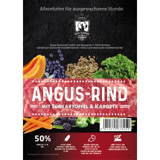 Royal Diamonds Basic Hunde Trockenfutter Angus-Rind mit Süßkartoffel & Karotte 50% Rind 12kg