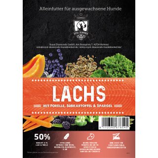 Royal Diamonds Basic Hunde Trockenfutter Lachs mit Forelle, Süßkartoffel & Spargel 50% Fisch