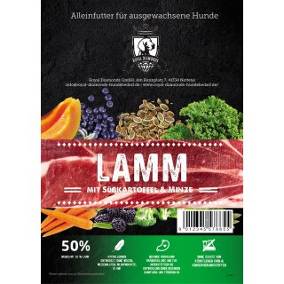 Royal Diamonds Basic Hunde Trockenfutter Lamm mit Süßkartoffel & Minze 50% Lamm 2kg