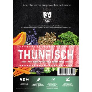 Royal Diamonds Basic Hunde Trockenfutter Thunfisch mit Süßkartoffel & Brokkoli 50% Thunfisch